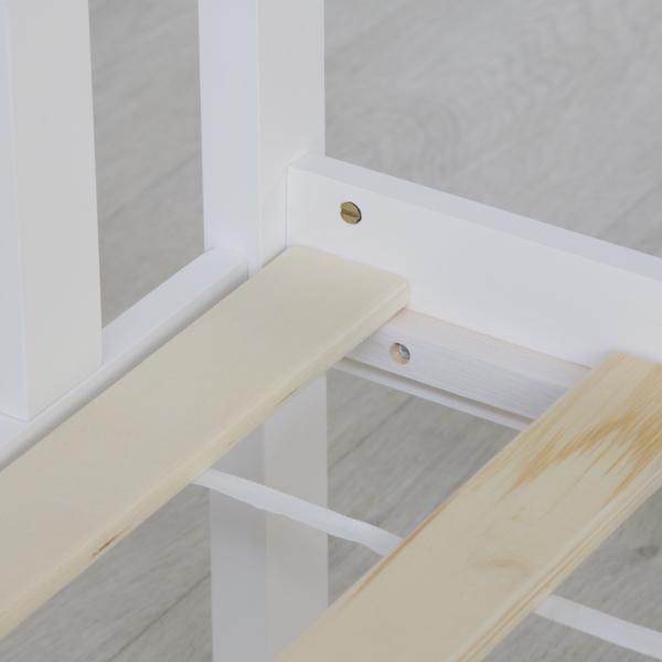 Doppelbett Holzbett Bett Bettgestell 140x200 weiss Kiefer Massivholz Futonbett