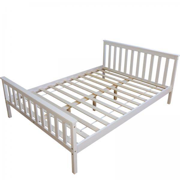 Doppelbett Holzbett Bett Bettgestell 140x200 weiss Kiefer Massivholz Futonbett