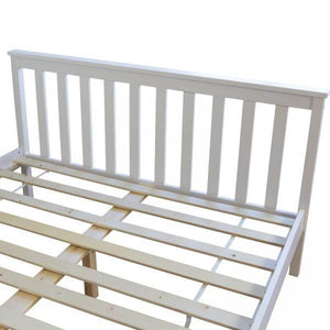 Doppelbett Holzbett Bett Bettgestell 140x200 weiss Kiefer Massivholz Futonbett