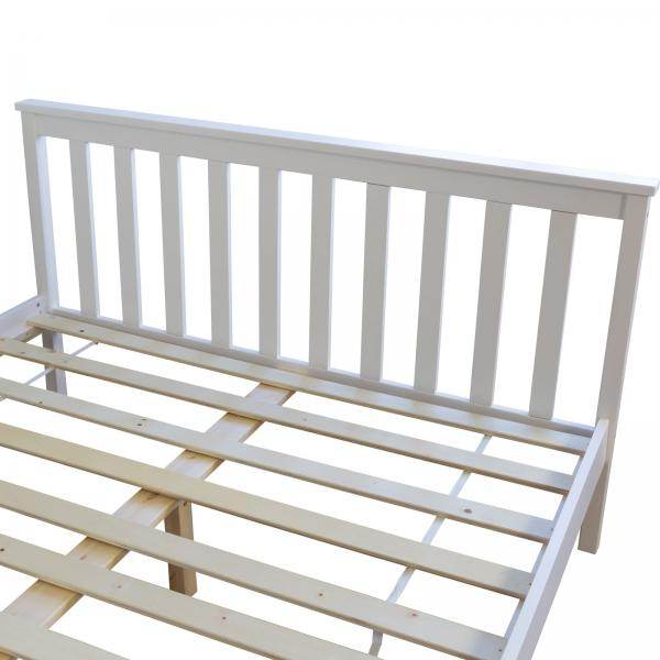 Doppelbett Holzbett Bett Bettgestell 140x200 weiss Kiefer Massivholz Futonbett