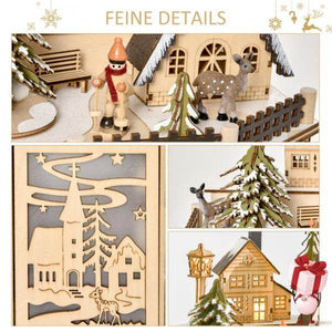 Adventskalender mit LED-Lichtern 25 cm x 20 cm x 29 cm