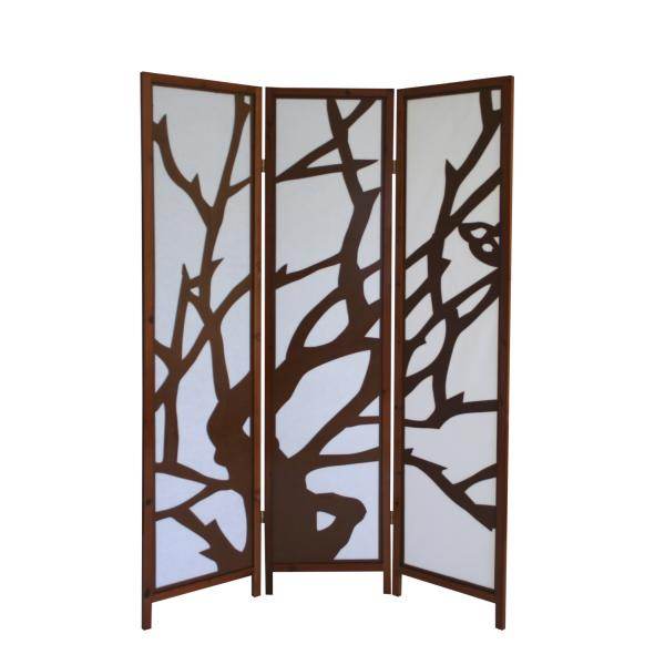 3 fach Paravent Raumteiler Holz Trennwand spanische Wand Sichtschutz Braun