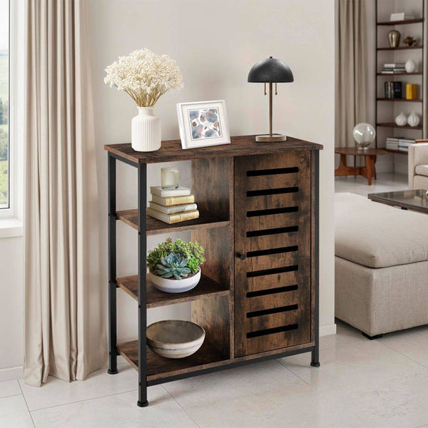 Sideboard 71x32x82cm Industrial dunkelbraun Türanschlag rechts