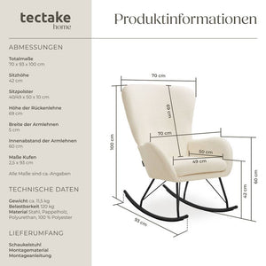 Schaukelstuhl Swing creme/schwarz