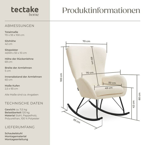 Schaukelstuhl Swing creme/schwarz