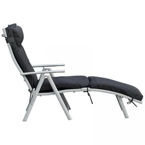 Sonnenliege Strandliege Gartenliege 7-stufig Verstellbar Klappbar Metall Schwarz