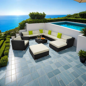 Rattan Lounge Las Vegas schwarz