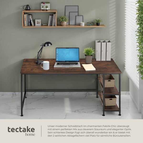 Computer-Schreibtisch Canton 120x60x75,5cm Industrial dunkelbraun
