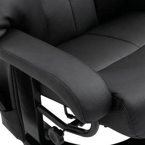 Relaxliege mit Liegefunktion Fernsehsessel mit Hocker Massage Schwarz