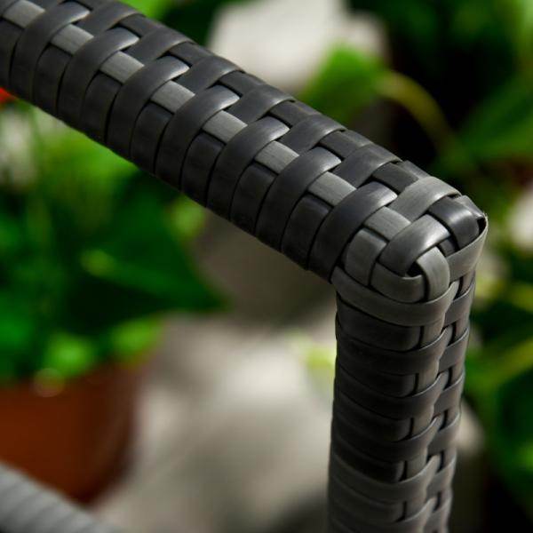 Gartenbank 2-Sitzer Rattanoptik mit Stahlrahmen grau