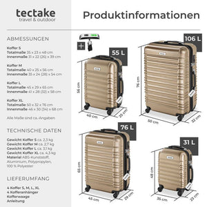 Hartschalenkoffer-Set Mila champagner