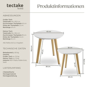 2er Set Beistelltisch Skaland
