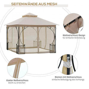 Gartenpavillon Partyzelt Festzelt Doppeldach 3x3m