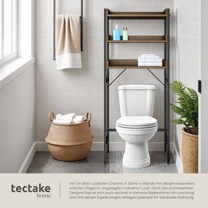 Badezimmerregal Seattle Industrial Holz dunkel, rustikal 67 x 25 x 165,5 cm