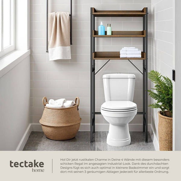 Badezimmerregal Seattle Industrial Holz dunkel, rustikal 67 x 25 x 165,5 cm