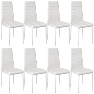 8 Esszimmerstühle aus Kunstleder, weiss