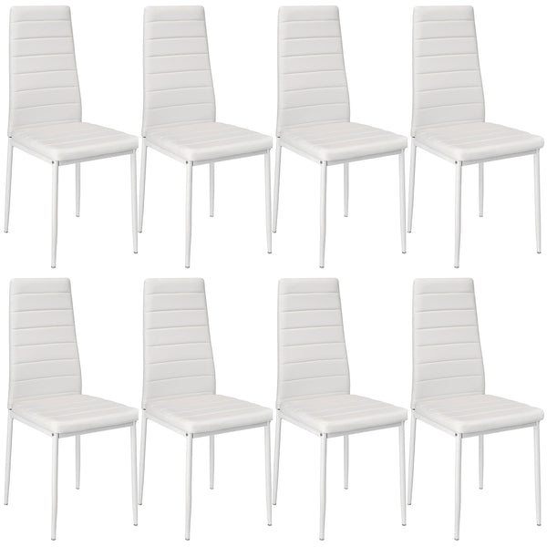 8 Esszimmerstühle aus Kunstleder, weiss