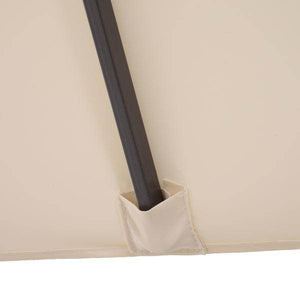 Sonnenschirm mit Handkurbel Oval Metall + Polyester Cremeweiss