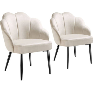 Cocktailsessel Hellen creme/schwarz 2er Set