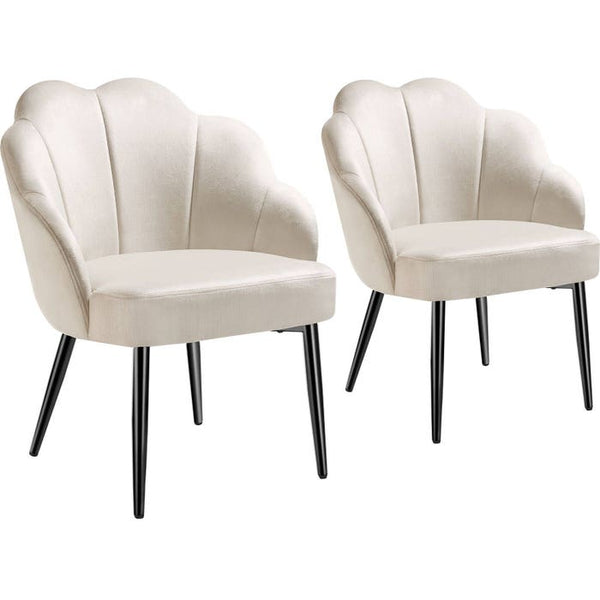 Cocktailsessel Hellen creme/schwarz 2er Set