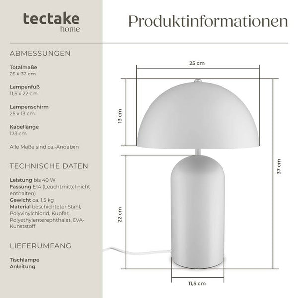 Retro-Tischlampe Altea weiss