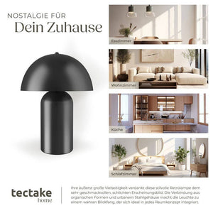 Retro-Tischlampe Kade schwarz