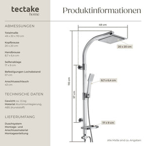 Aluminium Regenduschsystem