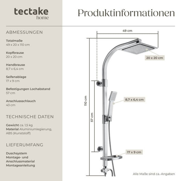 Aluminium Regenduschsystem