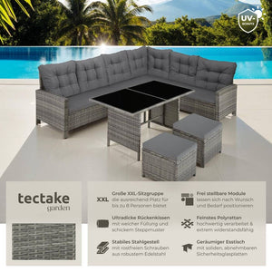 Rattan Lounge Barletta grau-meliert/grau