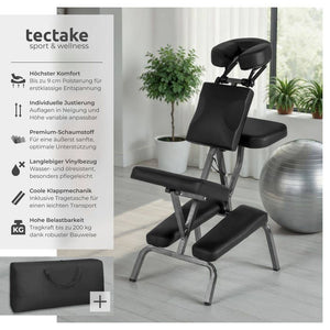 Massagestuhl aus Kunstleder schwarz