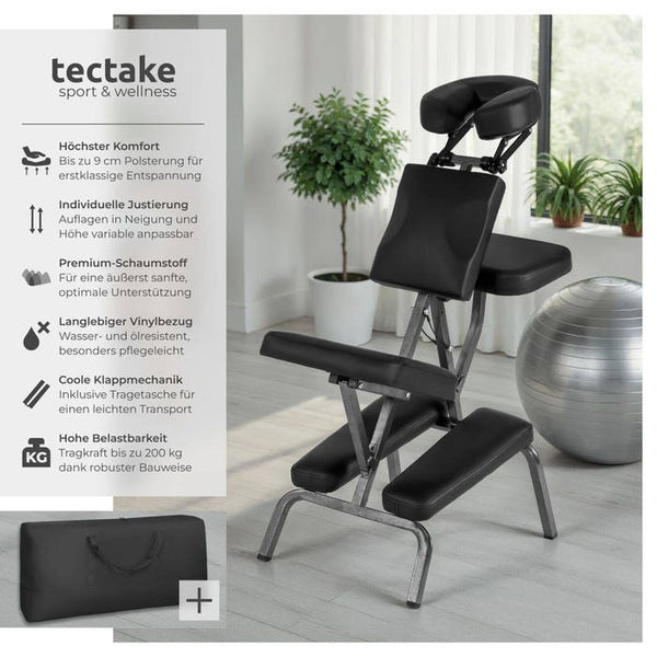 Massagestuhl aus Kunstleder schwarz