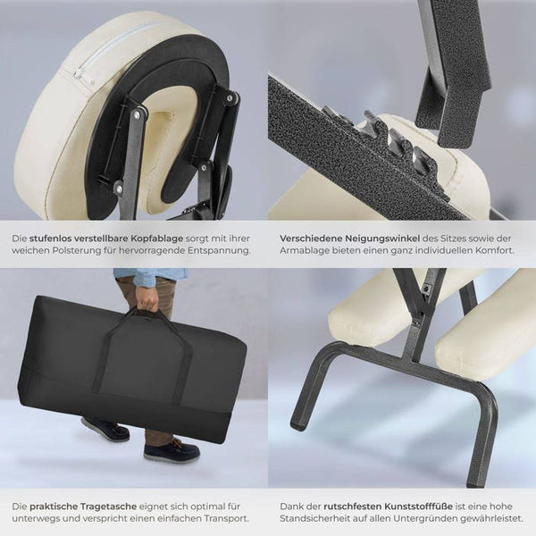 Massagestuhl aus Kunstleder beige