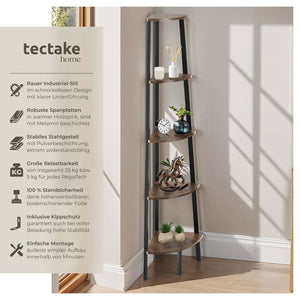 Eckregal Portland 34x34x158,5cm Industrial dunkelbraun