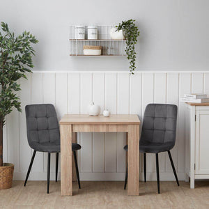 Esstisch mit 2 Stühlen Set 80x80 cm Natur Grau