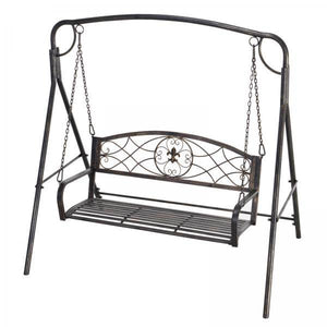 Gartenschaukel für 2 Personen Hollywoodschaukel Schaukelbank Metall Bronze