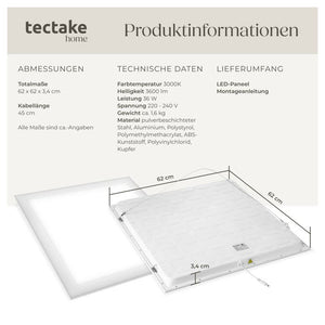 LED-Paneel Lucerna 62 x 62 cm