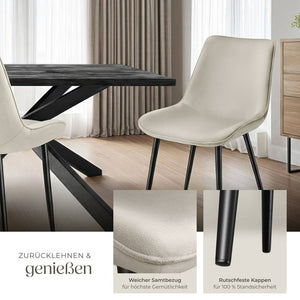 4er Set Stuhl Monroe Samtoptik creme