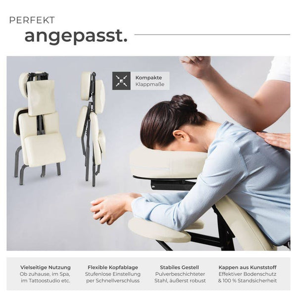 Massagestuhl aus Kunstleder beige
