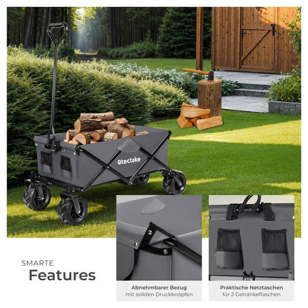 Faltbarer Bollerwagen max. 80kg, grau