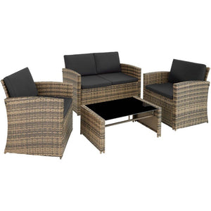 Rattan Lounge Lucca natur/dunkelgrau