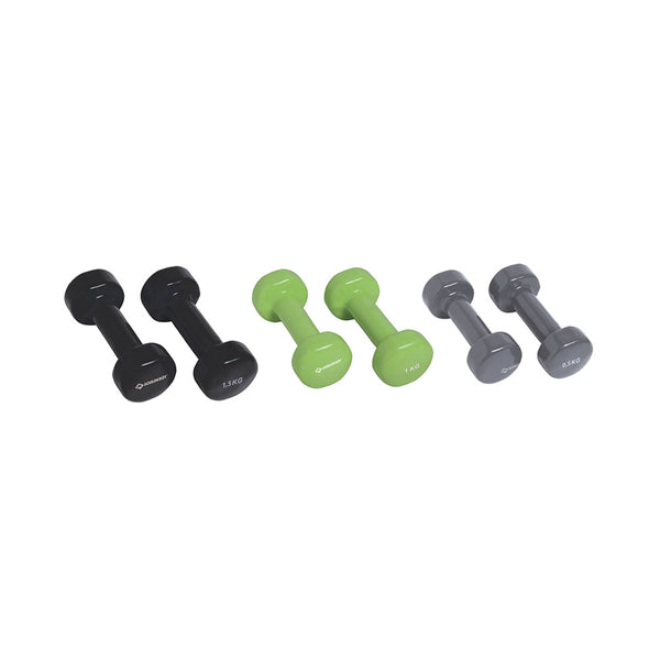 Schildkröt Vinyl Hantel Set im Kunststoffkoffer 2x 0.5kg/ 2x 1.0kg / 2x 1.5kg