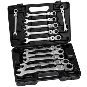 Ratschenschlüssel Set flexible Gelenkköpfe 12-tlg.