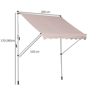 Markise Klemmmarkise Sonnenschutz Beige 200 x 150cm