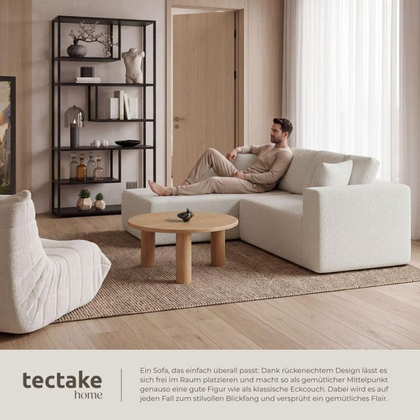 Sofa Relax Boneless L-Form Bouclé creme