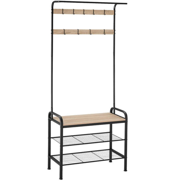 Garderobe Industrial Holz hell, Eiche Sonoma 73,5x36x184cm