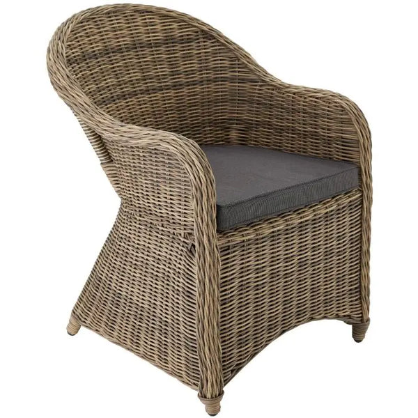 4er Set Aluminium Rattansessel