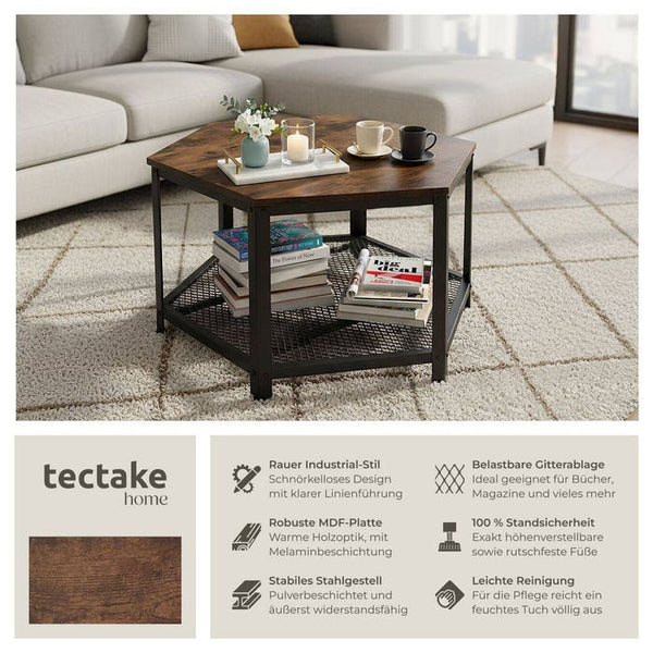 Couchtisch Norwich Industrial Holz dunkel, rustikal