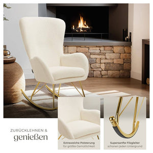 Schaukelstuhl Swing creme/gold