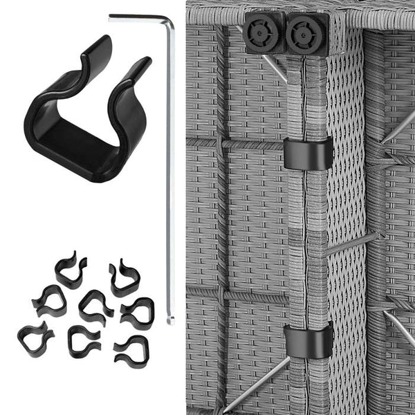 Aluminium Rattan Lounge hellgrau
