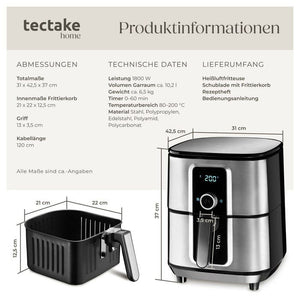 Heissluftfritteuse Ben 10,2 l